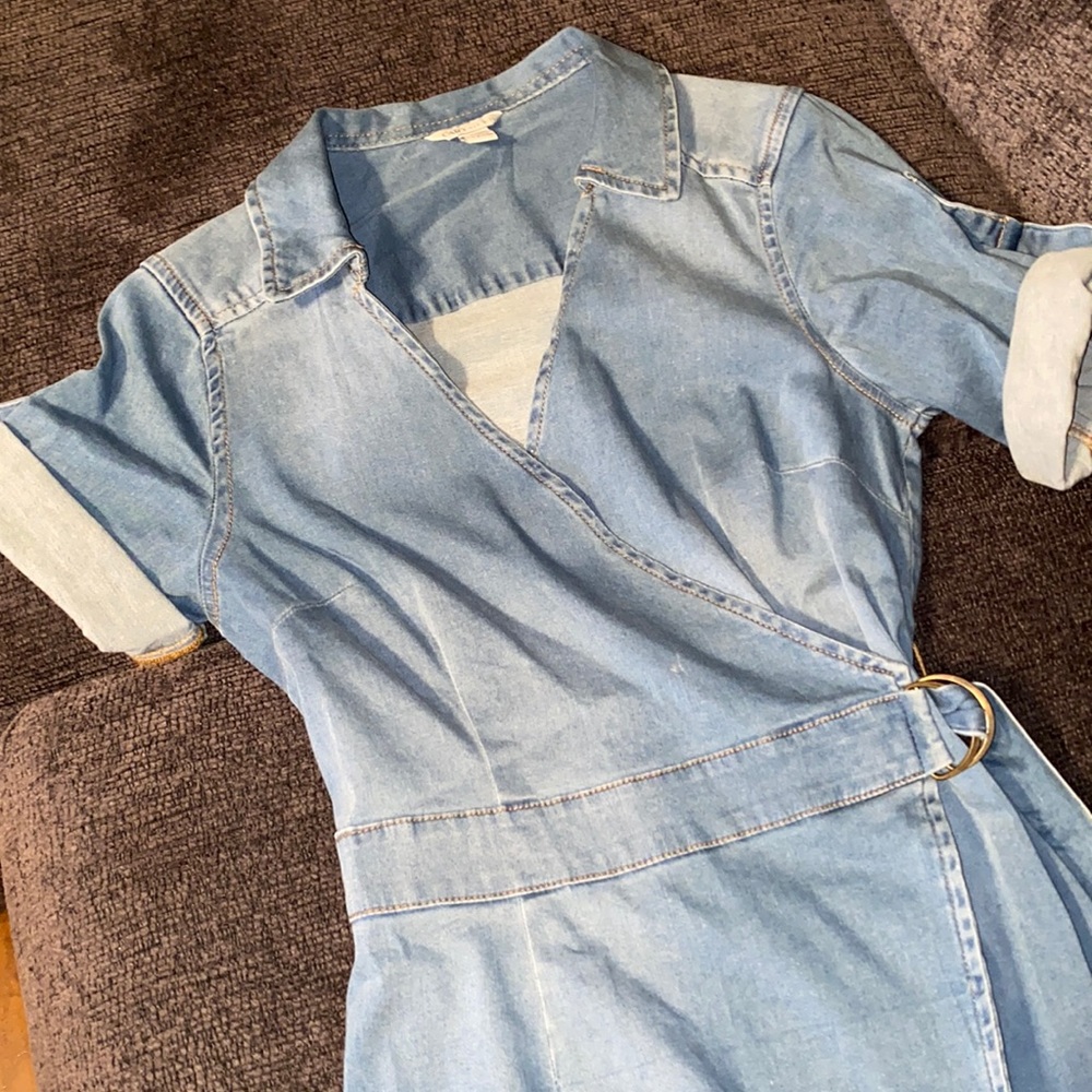 Denim wrap dress